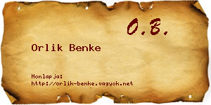 Orlik Benke névjegykártya